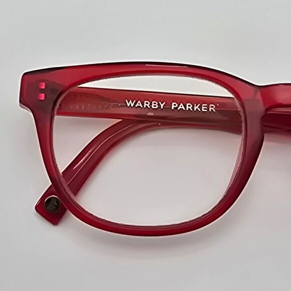 Warby Parker Preston 613 Maraschino Cherry Red Eyeglasses Frame w Case 49-20-140 - Picture 13 of 15
